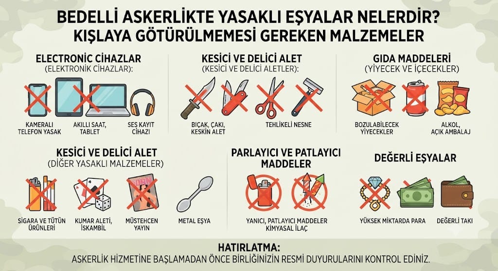 Bedelli Askerlikte Yasaklı Eşyalar Nelerdir? Kışlaya Götürülmemesi Gereken Malzemeler